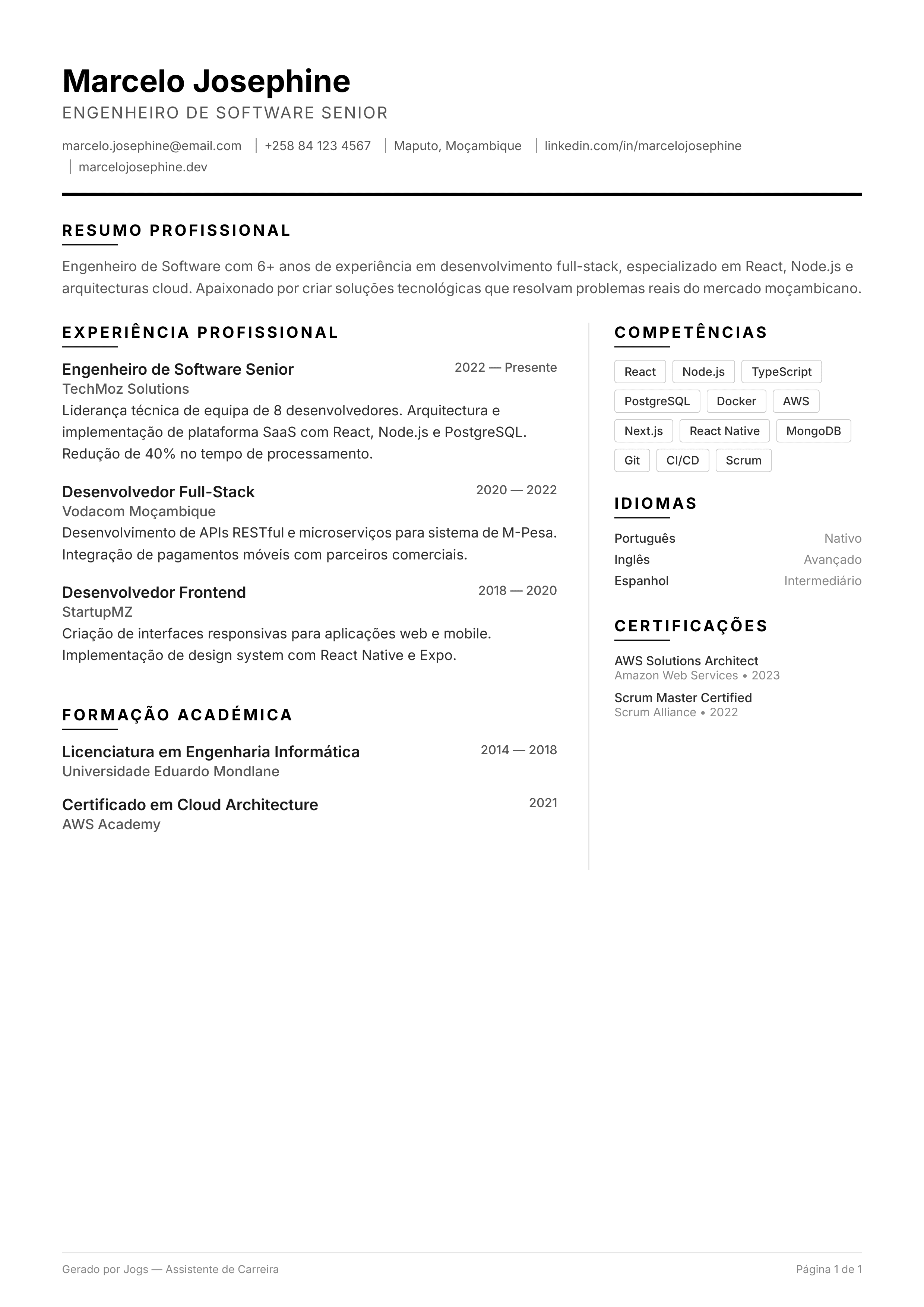 CV Template Classic