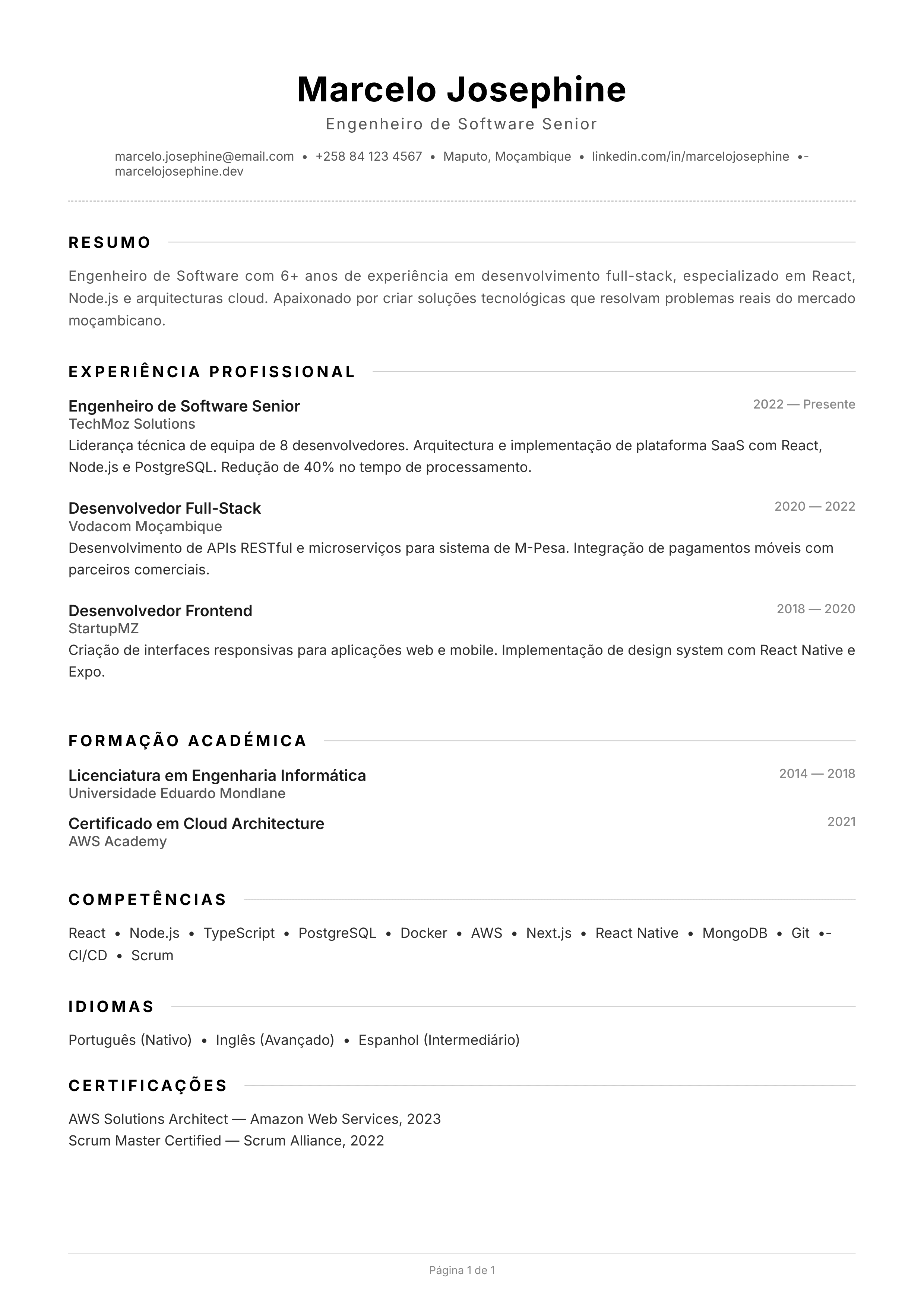 CV Template Modern
